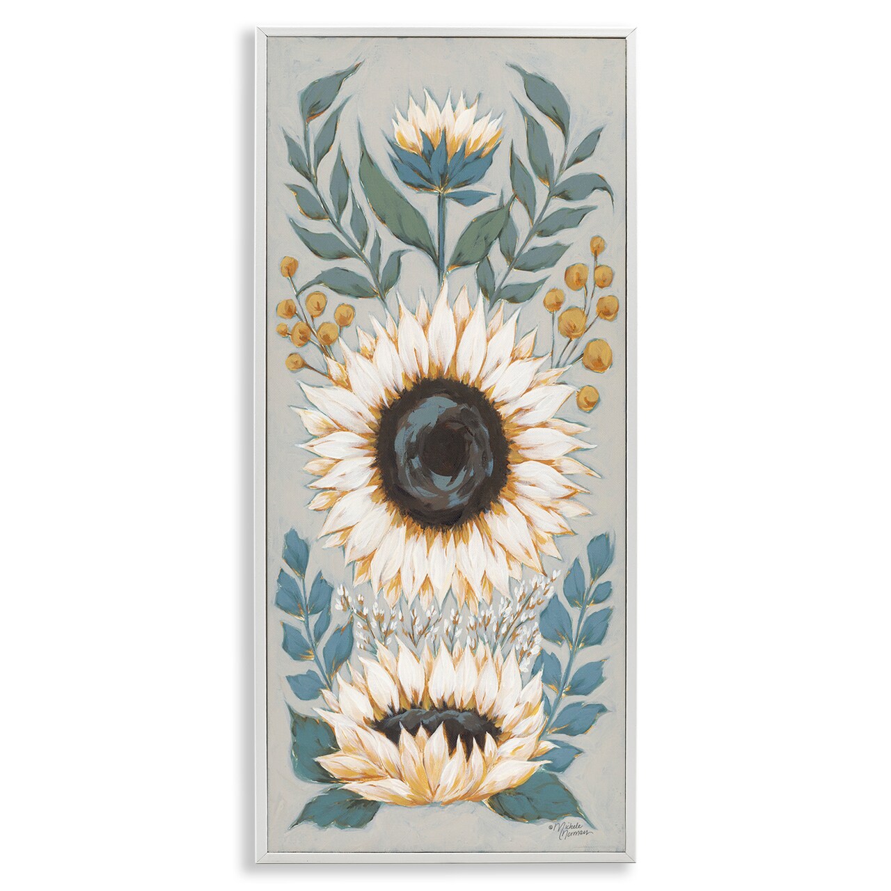 Stupell Industries Country Sunflower Blossoms Botanicals Framed Giclee Art